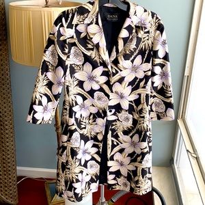 Dana Buchman silk jacket duster floral print